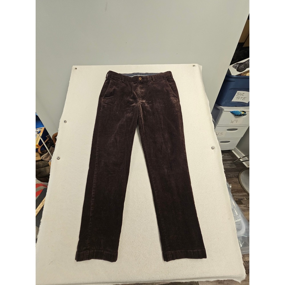 Brooks Brothers Clark Fit Corduroy Pants Mens 36x32 Brown‎ Stretch Cotton Chinos